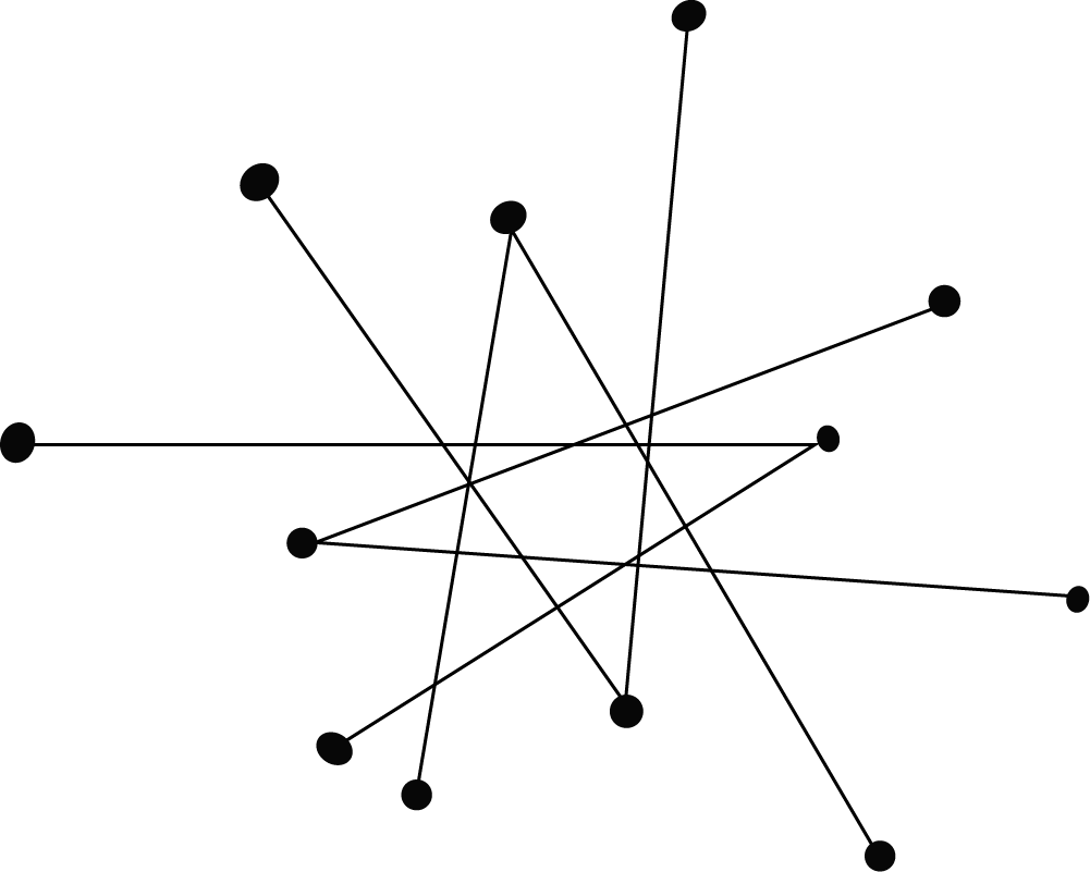 Starburst with dots connected by lines