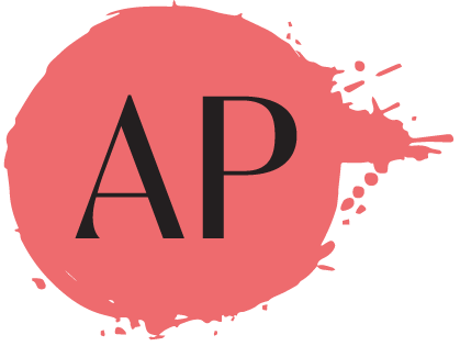 Alamo Prints' AP logo consists of an ink splat beneath the name